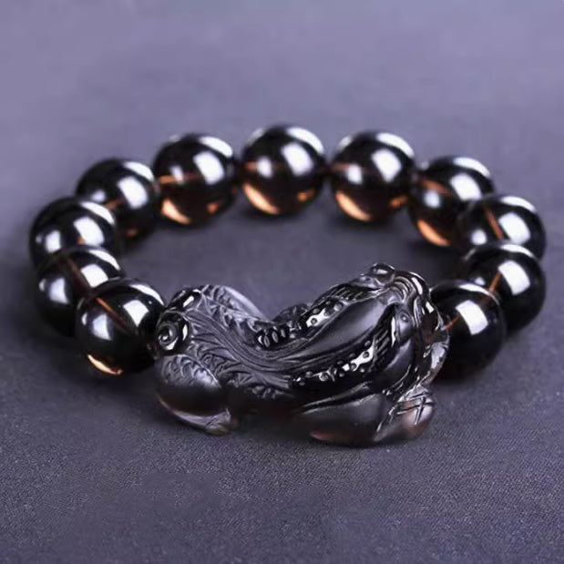 Kaiguang Natural Ice Species Black Anthracite Raspberry Bracelet Large Frosted Faucet Rasp Raspberry Hand String with Men''s Hand String
