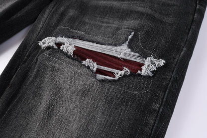 Fashionable Mens Washed Distressed Ripped Jeans
