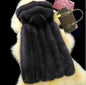 Women's Vertical Stripes Stitching Korean Casual Hood Coats