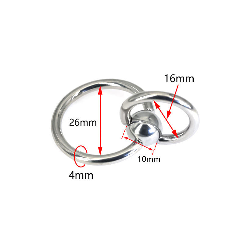 3x24mm Double Ring Pure Titanium Steel Male Piercing Large Inner Diameter Piercing Jewelry