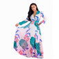 Women's Beach Chiffon Dress Flower Print Fashion Dresses