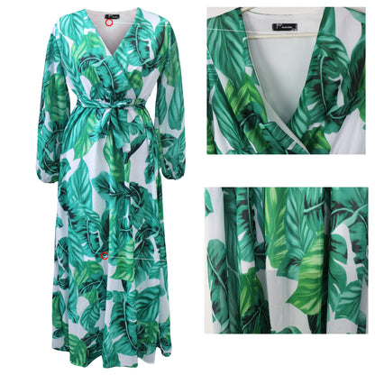 Women's Beach Chiffon Dress Flower Print Fashion Dresses