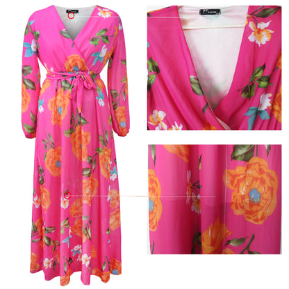 Women's Beach Chiffon Dress Flower Print Fashion Dresses