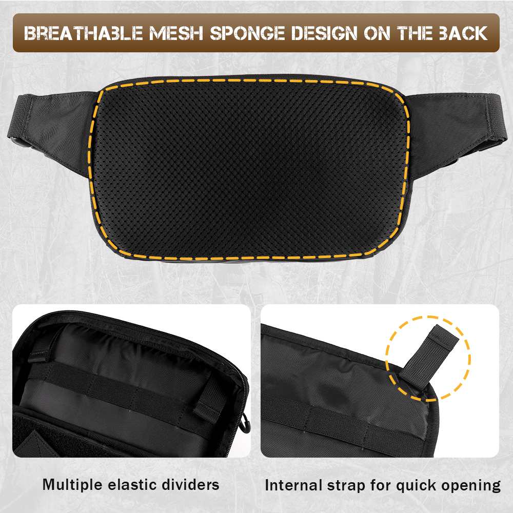 Votagoo Tactical CCW Fanny Bag Adjustable Waist Belt Tactical Waist Bag Handgun Pouch