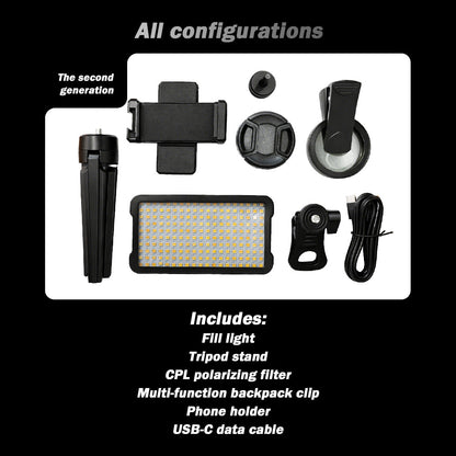 Professional Tattoo Photography Anti-2.0 Glare Kit 180 LED Beads（10W）