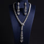 Serpentine Tassel Necklace with Diamonds and Zirconia