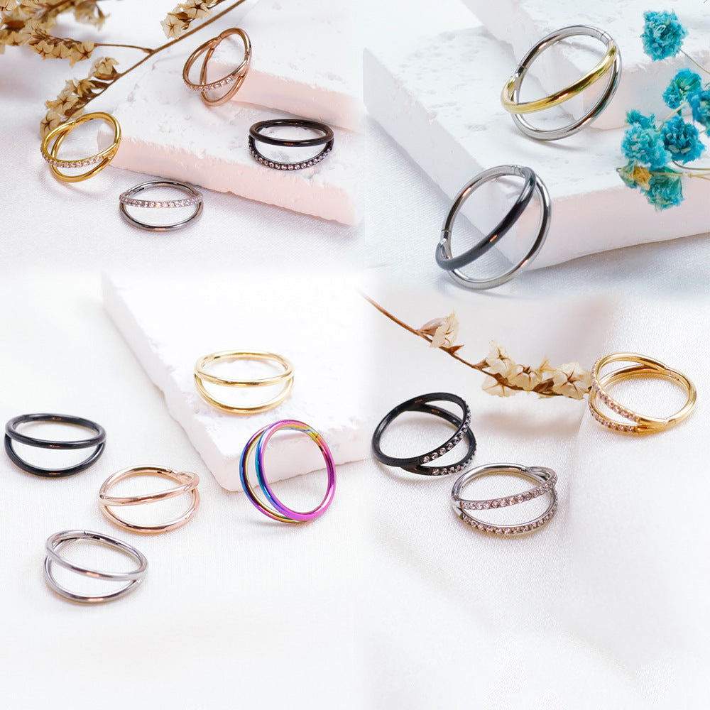 F136 Titanium Alloy Fork Nose Ring Human Body Puncture Ornament