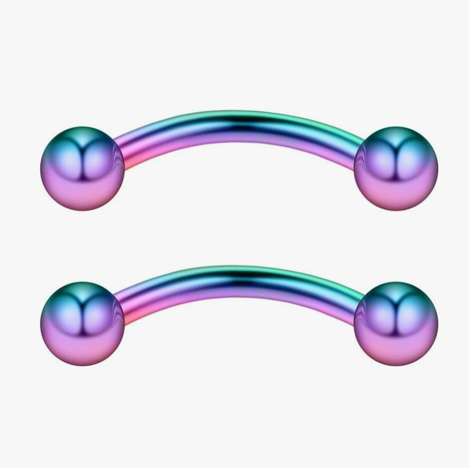 Stainless Steel Brow Nail Curved Rod Ball Piercing Jewelry