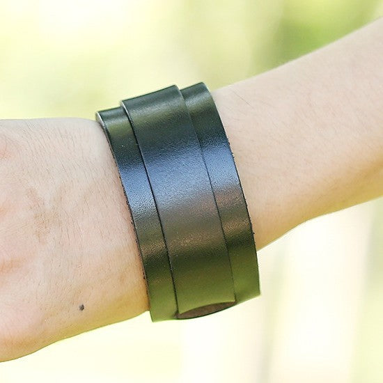 Punk Wide Leather Cattle Leather Bracelet