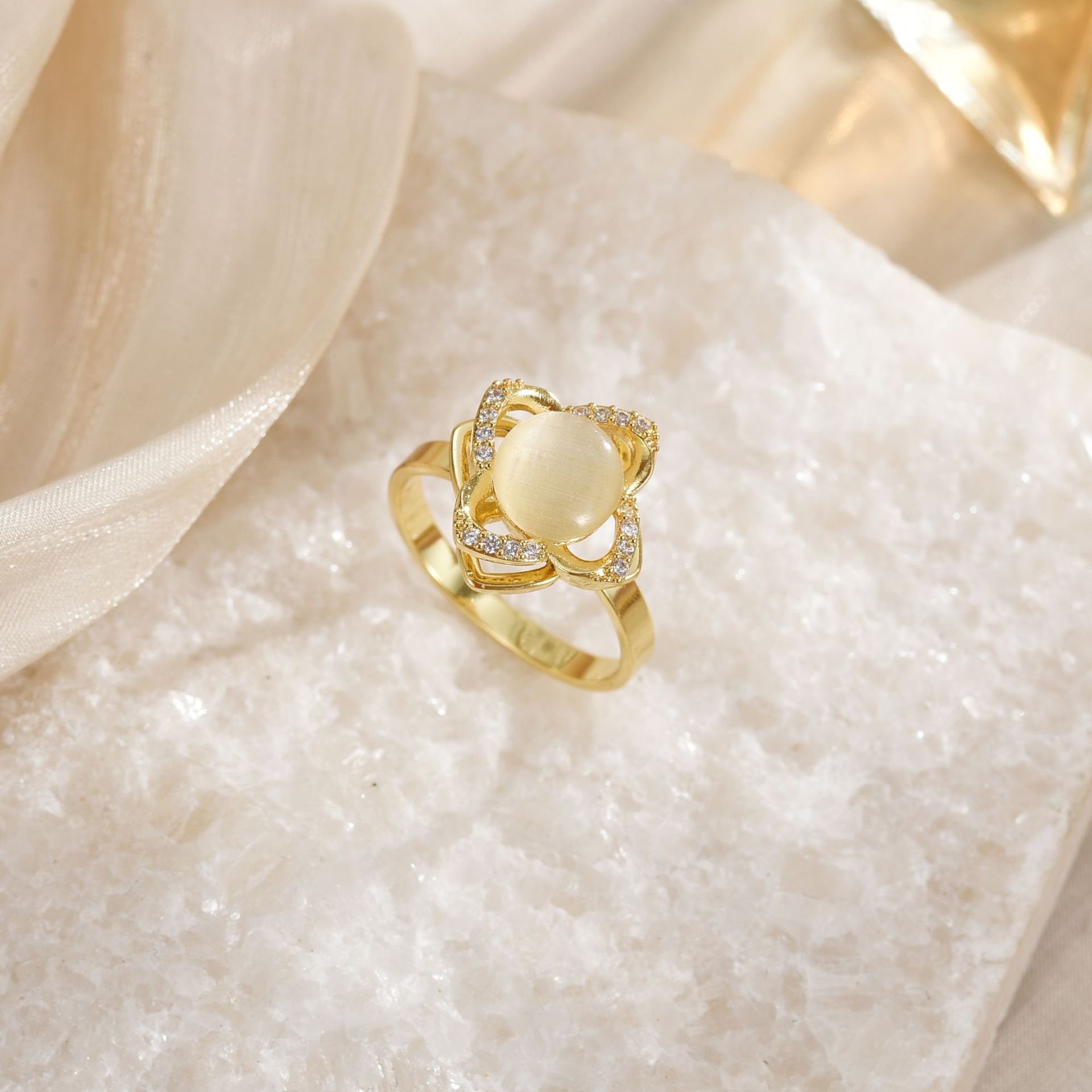 Temperament Wild Affordable Luxury Copper Plating 18K Gold Ring