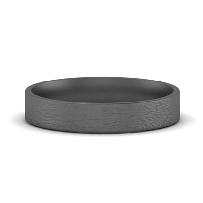 Ice Textured Mens 5mm Comfort Fit Wedding Band