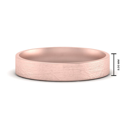 Ice Textured Mens 5mm Comfort Fit Wedding Band