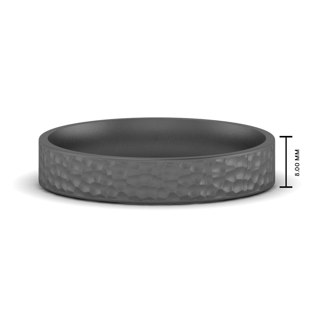 Hammered Finish Mens Wedding Band