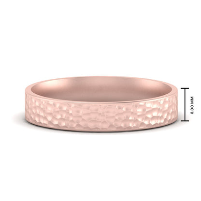 Hammered Finish Mens Wedding Band