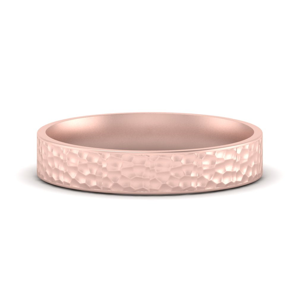 Hammered Finish Mens Wedding Band