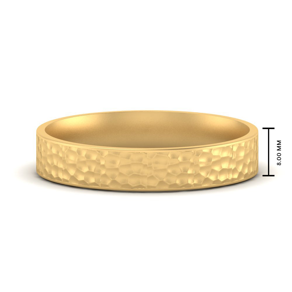Hammered Finish Mens Wedding Band