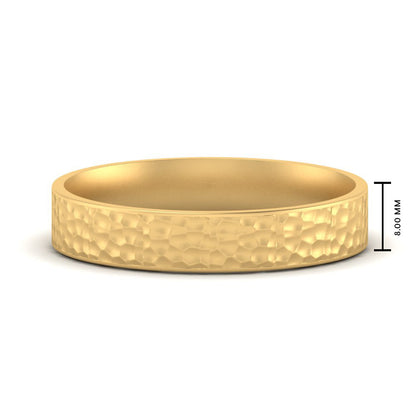 Hammered Finish Mens Wedding Band