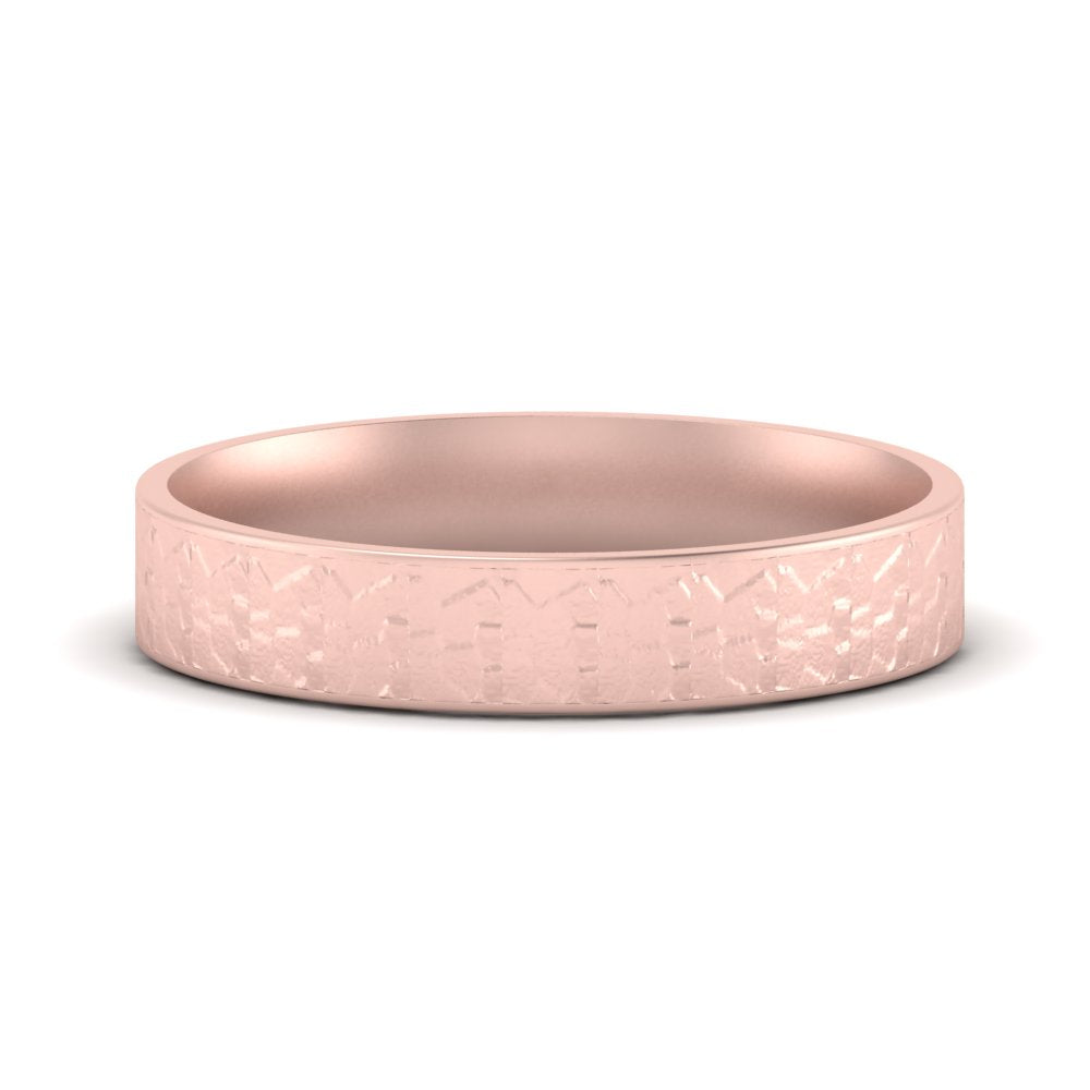 Unique Rock Textured Mens Wedding Band