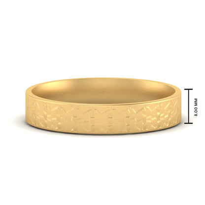 Unique Rock Textured Mens Wedding Band