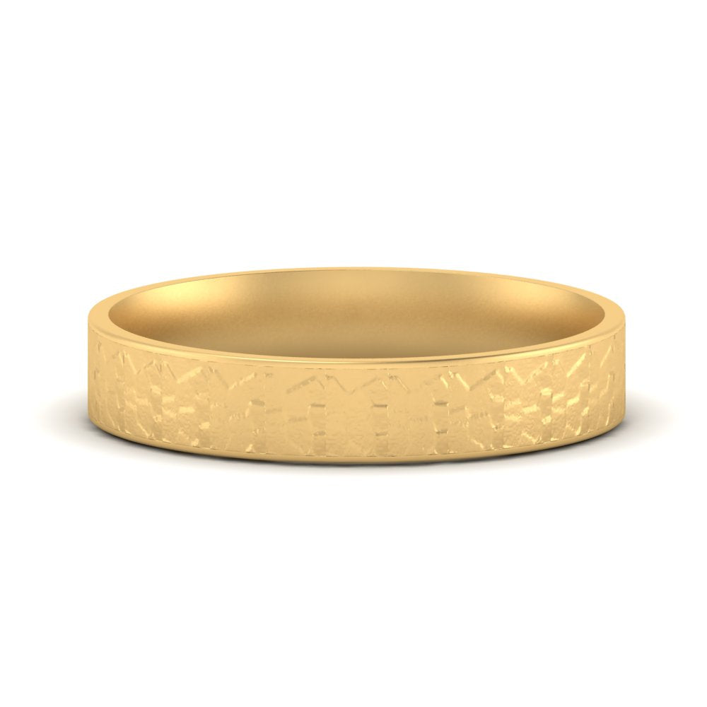 Unique Rock Textured Mens Wedding Band