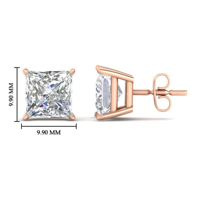 Princess-Cut Diamond Solitaire Stud Earrings [IGI Certified]