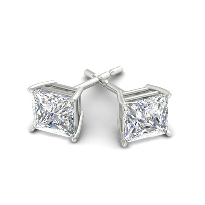 Princess-Cut Diamond Solitaire Stud Earrings [IGI Certified]