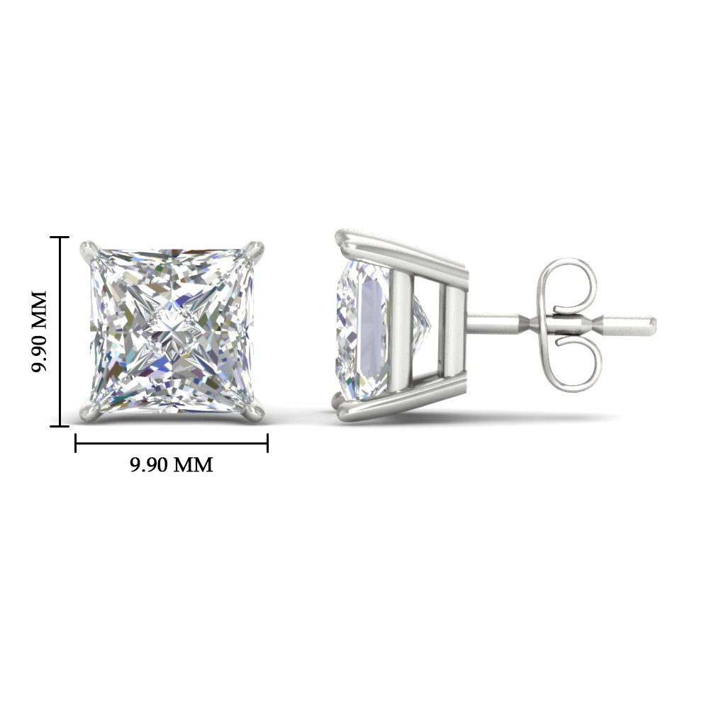 Princess-Cut Diamond Solitaire Stud Earrings [IGI Certified]