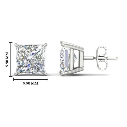 Princess-Cut Diamond Solitaire Stud Earrings [IGI Certified]