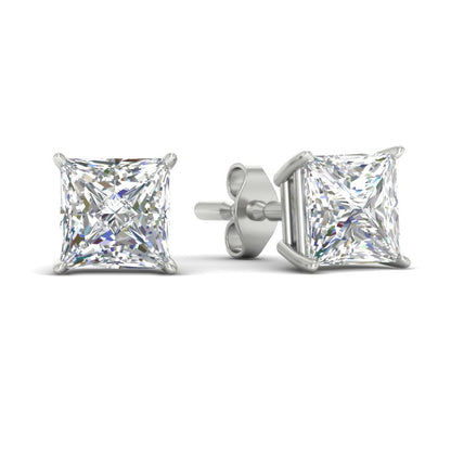 Princess-Cut Diamond Solitaire Stud Earrings [IGI Certified]