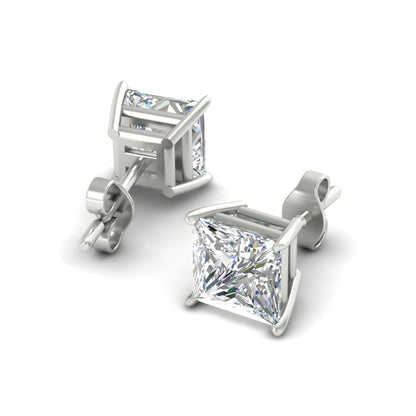 Princess-Cut Diamond Solitaire Stud Earrings [IGI Certified]