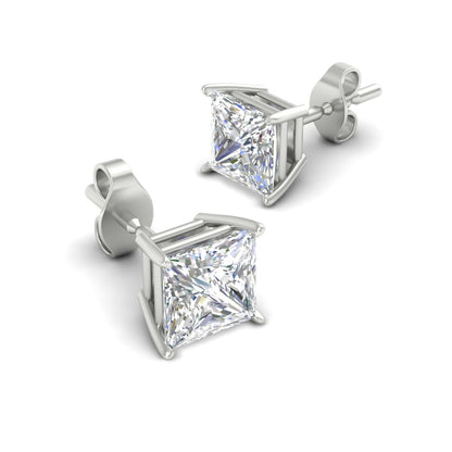 Princess-Cut Diamond Solitaire Stud Earrings [IGI Certified]