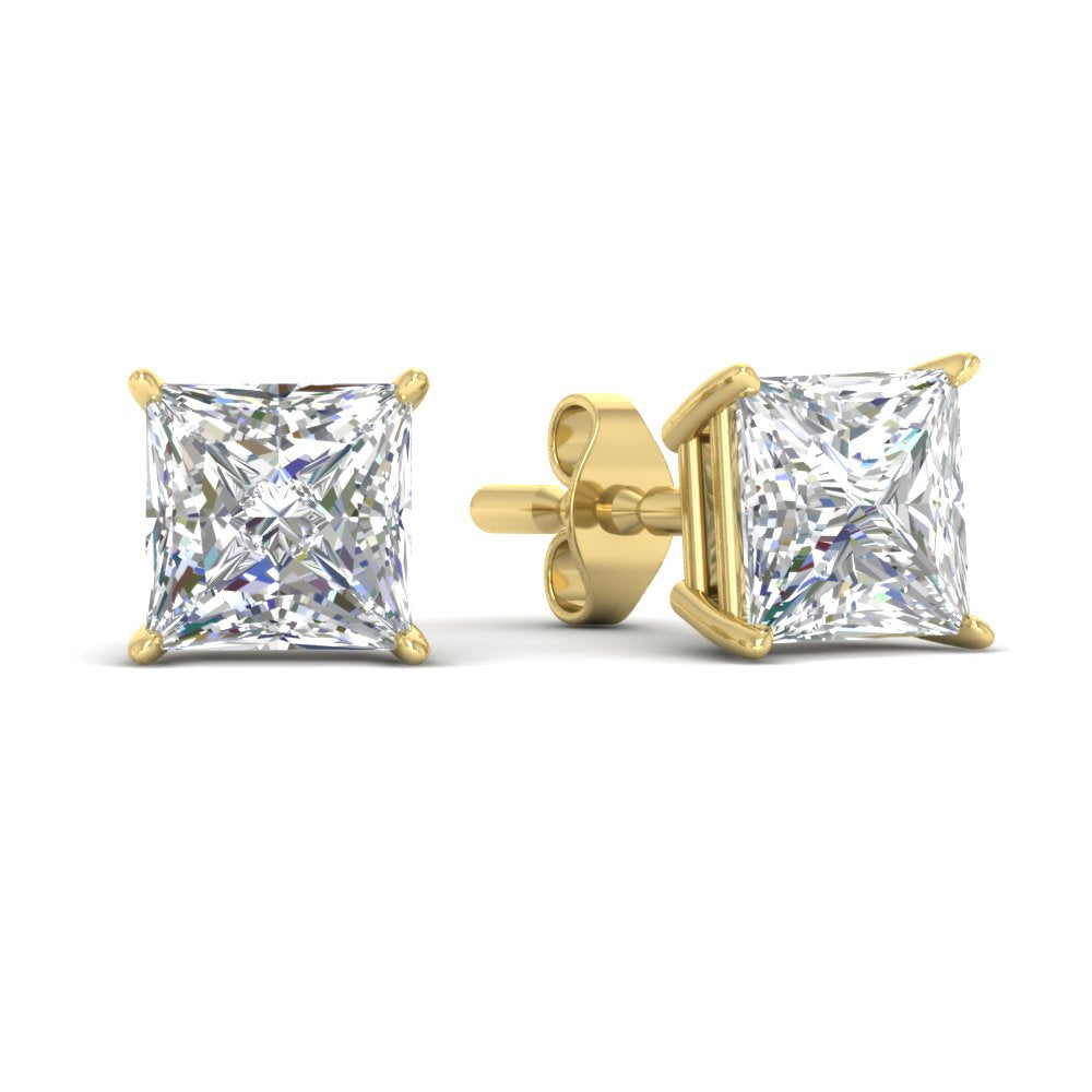 Princess-Cut Diamond Solitaire Stud Earrings [IGI Certified]