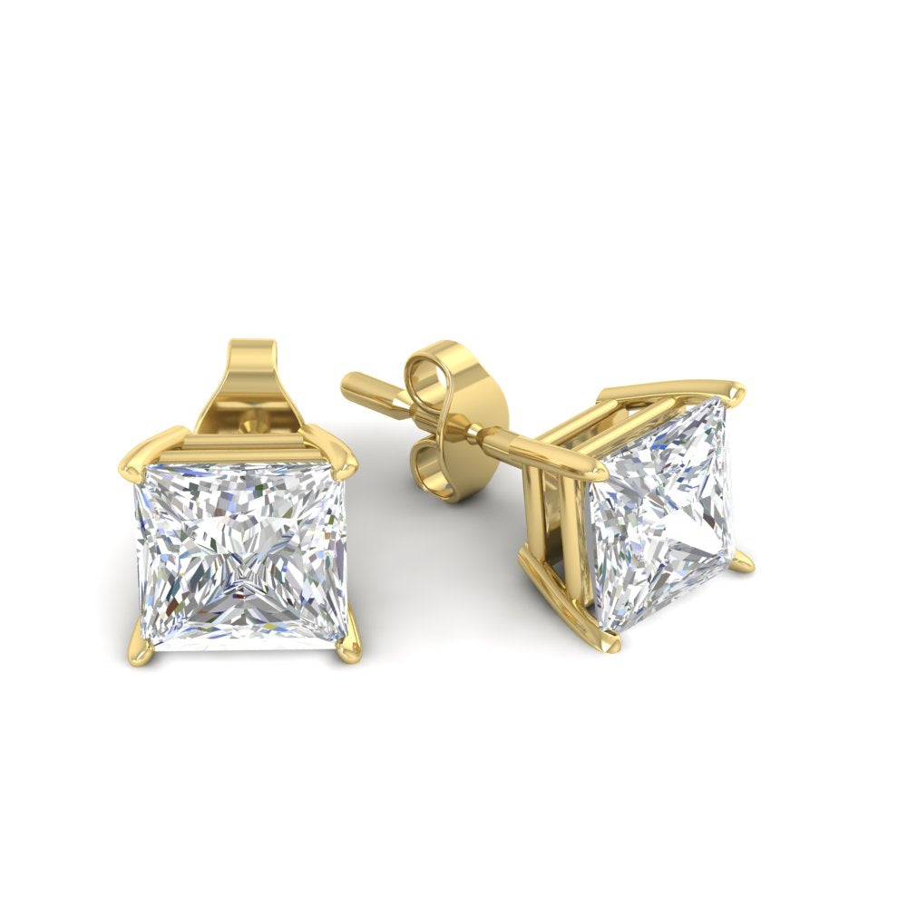 Princess-Cut Diamond Solitaire Stud Earrings [IGI Certified]