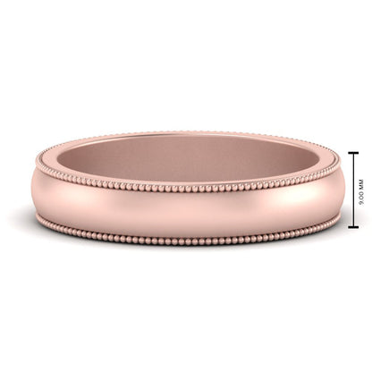Milgrain Matte Finish Mens Band