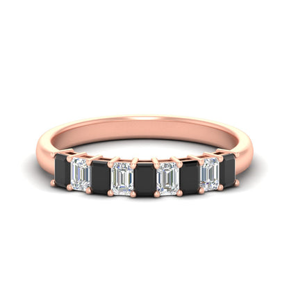 1 Carat Nine Stone Emerald Cut Wedding Band