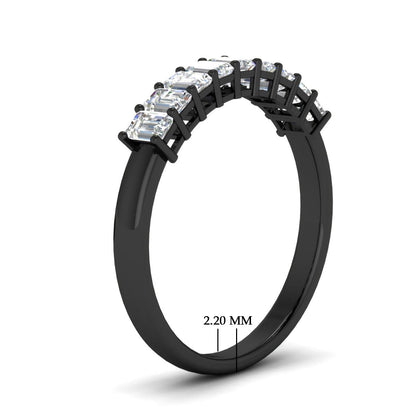 1 Carat Nine Stone Emerald Cut Wedding Band