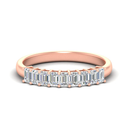 1 Carat Nine Stone Emerald Cut Wedding Band