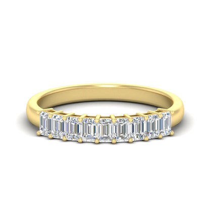 1 Carat Nine Stone Emerald Cut Wedding Band