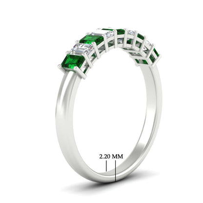 1 Carat Nine Stone Emerald Cut Wedding Band