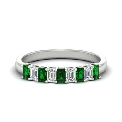 1 Carat Nine Stone Emerald Cut Wedding Band