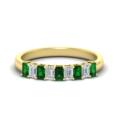 1 Carat Nine Stone Emerald Cut Wedding Band
