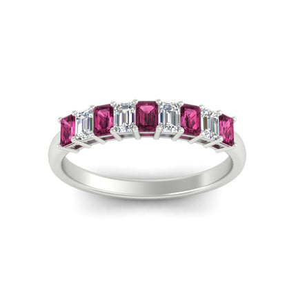 1 Carat Nine Stone Emerald Cut Wedding Band