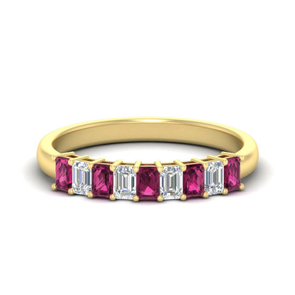 1 Carat Nine Stone Emerald Cut Wedding Band