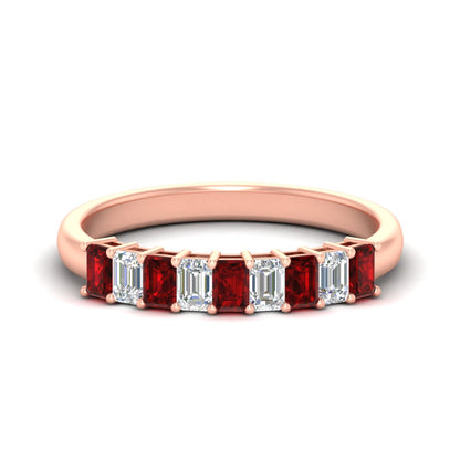 1 Carat Nine Stone Emerald Cut Wedding Band