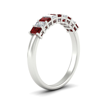 1 Carat Nine Stone Emerald Cut Wedding Band