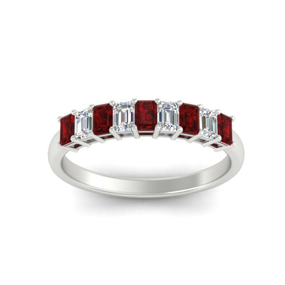 1 Carat Nine Stone Emerald Cut Wedding Band