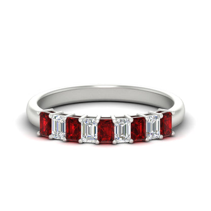 1 Carat Nine Stone Emerald Cut Wedding Band