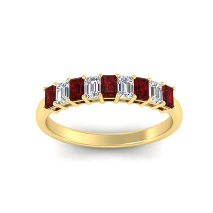 1 Carat Nine Stone Emerald Cut Wedding Band