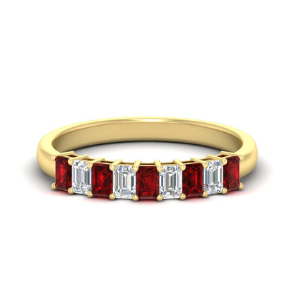 1 Carat Nine Stone Emerald Cut Wedding Band