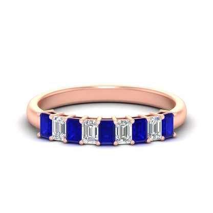 1 Carat Nine Stone Emerald Cut Wedding Band